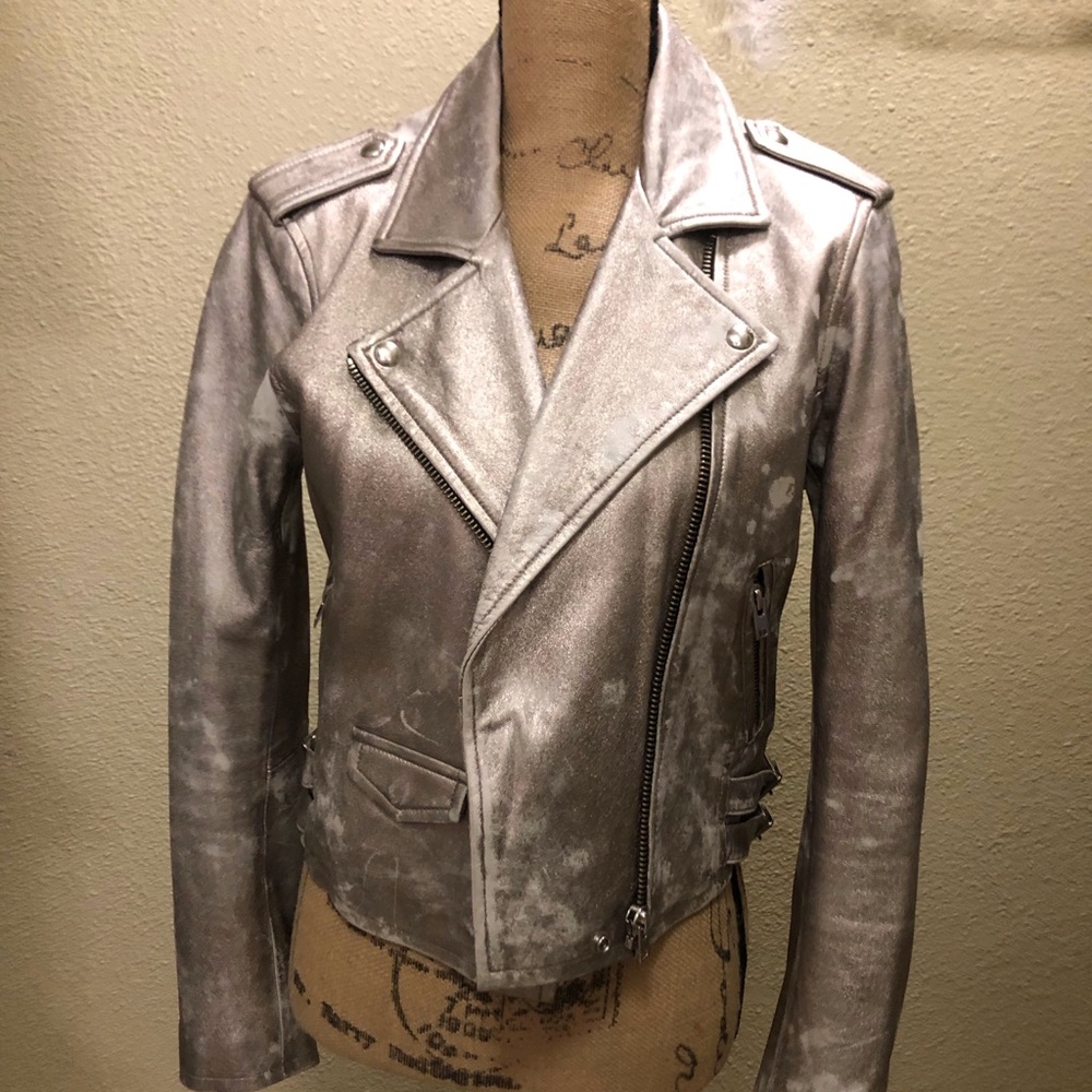 Metallic Iro leather jacket